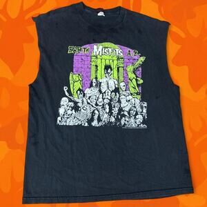 Vintage 2002 Misfits Earth A.D. Cinder Block Sleeveless T-Shirt